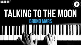 Bruno Mars  Talking To The Moon Karaoke SLOWER Acoustic Piano Instrumental Cover Lyrics [upl. by Velleman437]