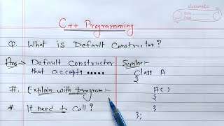 Default Constructor in C  syntax and example of default constructor in c [upl. by Akeemahs]