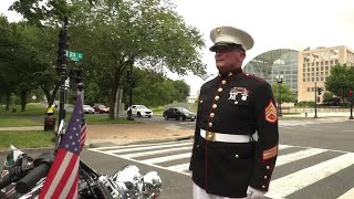 Marine spends each Memorial Day in 24hour salute [upl. by Leeke]