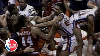 Charles Barkley brawls with Bill Laimbeer in epic 1990 Pistons vs Sixers fight  ESPN Archives [upl. by Ailuj22]