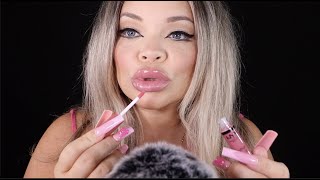 ASMR Lipgloss Application  Pumping  Mouth Sounds [upl. by Onailil683]