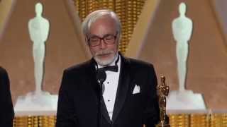 Hayao Miyazaki receives an Honorary Award at the 2014 Governors Awards [upl. by Noonan720]