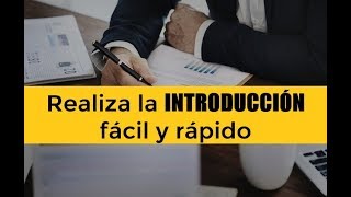 CÓMO HACER LA INTRODUCCIÓN DE UN TRABAJO DE INVESTIGACIÓN [upl. by Rialc]