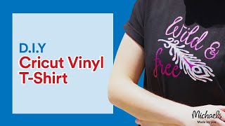 IronOn Vinyl TShirt Tutorial  Cricut  Michaels [upl. by Kinchen]