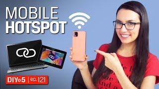 Smartphone Tips  How to setup a mobile hotspot on Android and iPhone – DIY in 5 Ep 121 [upl. by Lud]