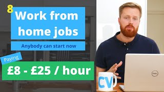 8 work from home jobs anyone can start now  UK US Worldwide [upl. by Nuahsyar]