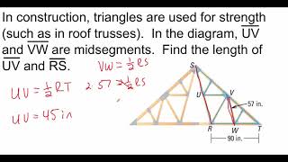 Geometry 51 Midsegment Theorem [upl. by Tlihcox289]