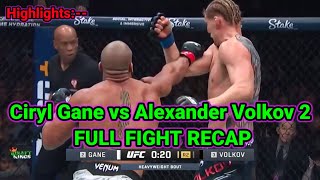 Ciryl Gane vs Alexander Volkov 2  FULL FIGHT RECAP [upl. by Arednaxela982]