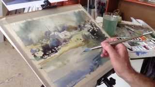 como pintar acuarela paso a paso Watercolor demo Watercolor tutorial [upl. by Lesley37]