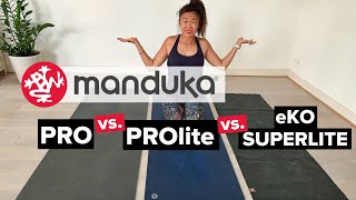 Manduka Yoga Mat Reviews PRO vs PROlite vs eKO Superlite [upl. by Jansson]