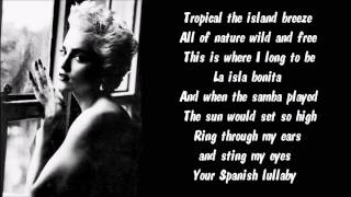 Madonna  La Isla Bonita BV Karaoke  Instrumental with lyrics on screen [upl. by Michael105]