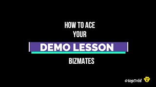 HOW TO ACE YOUR ONLINE TEACHING DEMO LESSON  Bizmates [upl. by Yrrek]