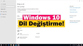 Windows 10 Dil Değiştirme Nasıl Yapılır  Detaylı Anlatım [upl. by Sillihp]