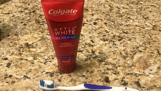 Colgate Optic White Renewal Toothpaste Review [upl. by Aihsyt]