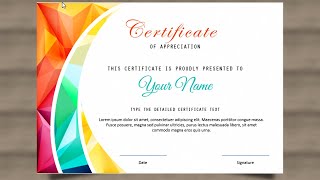 How to make a Certificate in PowerPointProfessional Certificate designFree PPT for all [upl. by Ahswat]