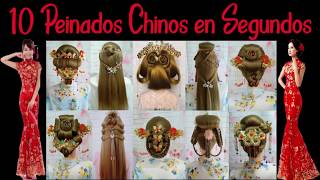 🏮 10 Peinados CHINOS en Segundos 🧧 paso a paso  10 CHINESE Hairstyles in Seconds step by step [upl. by Phina]