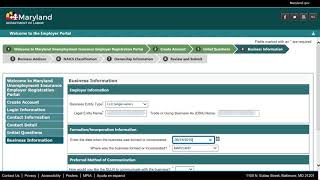 Maryland Unemployment Insurance BEACON Employer Registration [upl. by Alexia452]