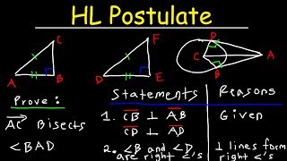 Hypotenuse Leg Theorem  HL Postulate  Two Column Proofs [upl. by Othella467]