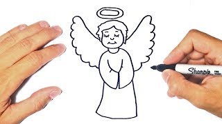 How to draw a Angel Step by Step  Easy drawings [upl. by Ecnarrot]