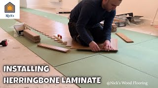 Herringbone Laminate Floor Installation [upl. by Wright603]