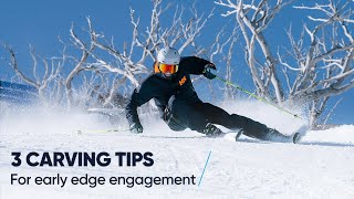 CARVING WITH EARLY EDGE ANGLES  3 skiing tips from a pro [upl. by Crary276]