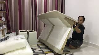 IKEA Kivik ThreeSeat Sofa Hillared Beige  Unboxing amp Setup [upl. by Edac]