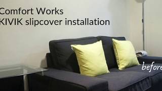 IKEAhackers X Comfort Works IKEA KIVIK sofa slipcover fitting [upl. by Snevets]