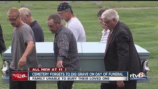 Cemetery forgets to dig grave during funeral [upl. by Lurie]