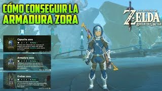 COMO CONSEGUIR ARMADURA ZORA 🐟 COMPLETA  LEGEND OF ZELDA BREATH OF THE WILD [upl. by Aisiram691]