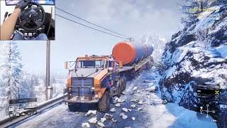 Transporting a Massive Rocket  SnowRunner  Thrustmaster T300 gameplay [upl. by Lefton]