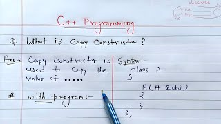 Copy Constructor in CHindi  Syntax and Example of Copy Constructor in C [upl. by Tani828]