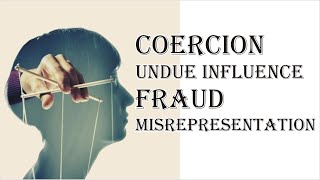 Coercion Undue Influence Fraud Misrepresentation  Indian Contract Act 1872  Law Guru [upl. by Nerahs903]