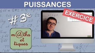 EXERCICE  Effectuer des calculs de puissances  Troisième [upl. by Vergos206]