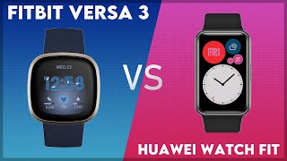 Fitbit Versa 3 vs Huawei Watch Fit Comparison [upl. by Bailar]