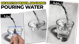 Realistic Pencil Drawing  How to Draw Flowing Water [upl. by Ase]