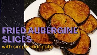 Fried Aubergine Slices  with spicy marinate  Pan Fried Aubergine Slices  Fried Eggplant [upl. by Floridia673]