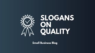 Creative Slogans On Quality [upl. by Nimoynib]