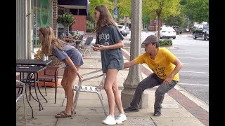 Chair Pulling Prank in Nashville [upl. by Ahsimak863]