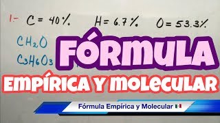 Fórmula EMPÍRICA y MOLECULAR muchos ejemplos [upl. by Wilow]