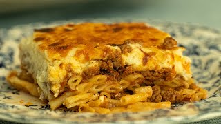 Classic Greek Pastitsio Pasta Tray Bake Lasagna [upl. by Corilla]