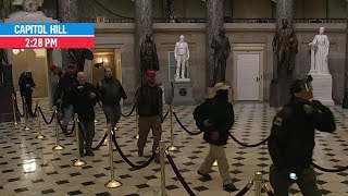 Rioters Walk Through Capitol Building Statuary Hall Outside of House Chamber  MSNBC [upl. by Bernie534]