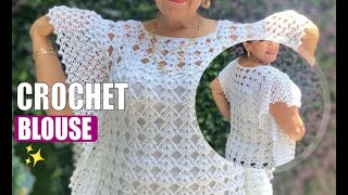 HOW TO CROCHET A BLOUSE  EASY AND FAST  BY LAURA CEPEDA [upl. by Berget68]