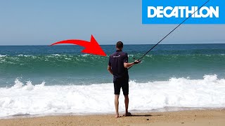 PÊCHE en SURFCASTING avec un CHAMPION DU MONDE matériel décathlon CAPERLAN SW [upl. by Paver]