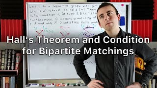 Halls Theorem and Condition for Bipartite Matchings  Graph Theory Halls Marriage Theorem [upl. by Durkin559]