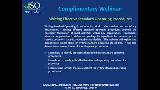 Writing Effective Standard Operating Procedures [upl. by Asihtal290]