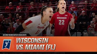 Wisconsin vs Miami FL 2023 NCAA volleyball second round highlights [upl. by Martine47]