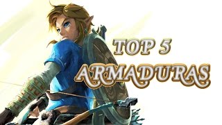 The Legend Of Zelda Breath Of The Wild  TOP 5 Armaduras [upl. by Bernardo55]