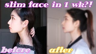 I tried a V shape slim face workout 1 week smaller face exercise [upl. by Hsakaa]