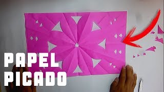 PAPEL PICADO FÁCIL  NUEVA EXPLICACIÓN  FOLKLORE MEXICANO [upl. by Yhtir]