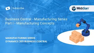 Microsoft Dynamics 365 Business Central Manufacturing Series Part I Manufacturing Concepts [upl. by Yllen]